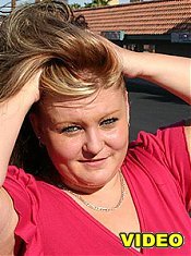 Large blonde chick Dani fills her sex holes with meat stick and gets her huge melons jizzed